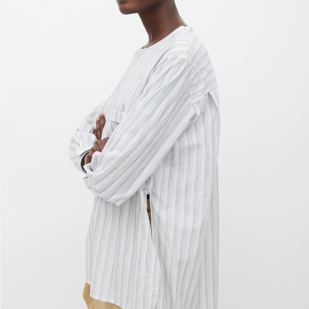 Celine Women's Size 40 High-Low Striped Tunic